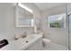 Bathroom vanity with a sink, a mirror, and toilet at 4753 48Th N Ave, St Petersburg, FL 33714