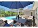 Outdoor patio featuring a dining set, lounge chairs, and views of the pool at 4753 48Th N Ave, St Petersburg, FL 33714