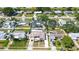 Neighborhood aerial view showing cozy single-Gathering homes with green lawns and mature trees at 5931 33 N Ave, St Petersburg, FL 33710