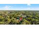 Panoramic aerial shot showcases the property nestled within lush greenery and mature trees at 6907 W Creek Dr, Tampa, FL 33615