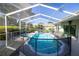 Relaxing screened-in pool with safety fence and lush landscaping at 9159 Highland Ridge Way, Tampa, FL 33647