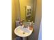 Neat half bathroom with vanity and attractive mirror at 9508 Ashburn Creek Ln, Tampa, FL 33610