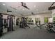 A well-equipped gym with modern exercise machines, fans, and natural light at 9684 Minnow Ray Dr, Land O Lakes, FL 34638
