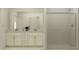 Elegant bathroom with double vanity, granite countertops, and a glass-enclosed shower at 10865 Rustic Eve Ct, Land O Lakes, FL 34638