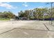 Well-maintained tennis courts with green fencing and mature trees in a landscaped setting at 3329 Cypress Landing Dr, Valrico, FL 33596