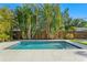 Backyard pool and landscaping featuring privacy fence, palm trees, and clear blue water at 432 39Th Ne Ave, St Petersburg, FL 33703