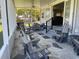 Spacious screened-in porch with comfortable seating, perfect for outdoor relaxation at 57 Harbor Way # 24, Palm Harbor, FL 34684