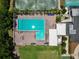 Aerial view of the community pool and green space at 6006 Chellas Ct, Lutz, FL 33558