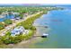 Breathtaking aerial view of waterfront home on Tampa Bay near Downtown Safety Harbor at 775 S Bayshore Blvd, Safety Harbor, FL 34695