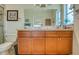 Bathroom vanity showcasing dual sinks, ample storage, and modern fixtures, with a view of the shower at 775 S Bayshore Blvd, Safety Harbor, FL 34695