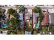 Aerial view showing backyard size, surrounding neighborhood, and community pool at 122 10Th Ave, Indian Rocks Beach, FL 33785
