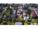 Aerial view highlighting the property's backyard and proximity to a community pool at 122 10Th Ave, Indian Rocks Beach, FL 33785