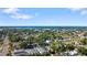 An aerial view shows the neighborhood and its proximity to the water at 1820 Mississippi Ave Ne, St Petersburg, FL 33703