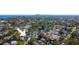 An aerial view showing the neighborhood and property location near waterways and city skyline at 1820 Mississippi Ave Ne, St Petersburg, FL 33703
