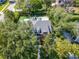 Aerial view showing a home with a pool and surrounded by mature trees at 29540 Chapel Park Dr, Wesley Chapel, FL 33543