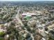 An aerial shot displaying the property's location within a quiet neighborhood near local amenities at 3404 33Rd Street W Ct, Bradenton, FL 34205