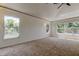 Spacious bedroom with carpet, crown moulding, and abundant natural light from large bright windows at 476 Denise St, Tarpon Springs, FL 34689
