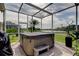 Screened patio with a hot tub overlooking a beautiful lake and golf course at 522 Planters Manor Way, Bradenton, FL 34212
