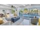 Waterfront living room boasting neutral furniture, water views, and seamless indoor-outdoor flow at 533 Lillian Dr, Madeira Beach, FL 33708