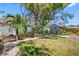 Backyard showcasing a shed, surrounded by lush greenery, mature trees and a serene setting at 568 La Plaza S Ave, St Petersburg, FL 33707