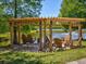 Inviting gazebo with a swing, Adirondack chairs and tranquil views of the lake at 6910 Rock Springs Way, Tampa, FL 33625