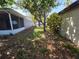 Side yard of home with mature trees offering plenty of natural shade and room to customize at 7740 Sagebrush Dr, Port Richey, FL 34668