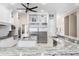 Contemporary kitchen with granite counters, an island with bar seating, and stainless steel appliances at 102 Adriatic Ave, Tampa, FL 33606