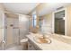 Bathroom featuring shower and large mirror at 1340 Whispering Pines Dr, Clearwater, FL 33764
