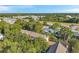 Aerial photo showcasing a neighborhood of homes surrounded by trees and greenery at 13777 Forest Lake Dr, Largo, FL 33771