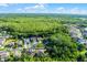 This aerial perspective highlights the neighborhood's layout and landscape features, emphasizing the wooded backdrop at 27549 Stonecreek Way, Wesley Chapel, FL 33544