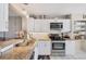 Updated kitchen featuring white cabinets, stainless steel appliances, and stylish decor at 4550 Pinebrook Cir # 505, Bradenton, FL 34209