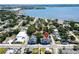 Aerial view of townhomes with a red marker in a coastal community with bay views at 718 S 22Nd St, Tampa, FL 33605
