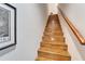 Wooden staircase with handrail leading to the upper level at 718 S 22Nd St, Tampa, FL 33605
