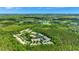 Extensive aerial view of a home community surrounded by lush green trees and glimpses of nearby recreational amenities at 8125 Stone Path Way, Tampa, FL 33647