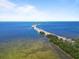 Breathtaking aerial view of the bridge and the scenic coastline, perfect for enjoying waterfront living and natural beauty at 110 Parkside Colony Dr, Tarpon Springs, FL 34689