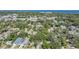 This aerial view shows the home nestled in a quiet neighborhood near the water at 120 12Th N Ave, Safety Harbor, FL 34695