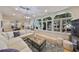 Cozy living room with comfortable seating, large arched windows offering scenic views, and natural light at 2802 Old Bayshore Way, Tampa, FL 33611