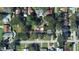 Aerial view of the property surrounded by mature trees in a residential neighborhood at 312 N Manhattan Ave, Tampa, FL 33609