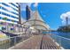 Picturesque waterfront promenade, highlighting its modern architectural design, waterfront views and pedestrian amenities under a clear sky at 312 N Manhattan Ave, Tampa, FL 33609