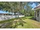 Fenced backyard with mature trees offering shade at 3527 101St E Ave, Parrish, FL 34219