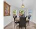 Well lit dining room with travertine tile floors, rustic table, and a decorative painting at 865 Live Oak Ne Ter, St Petersburg, FL 33703