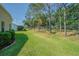Expansive backyard with lush lawn, mature trees, and privacy fence for outdoor enjoyment at 9823 Rolling Cir, San Antonio, FL 33576