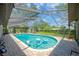 Beautiful pool with lots of seating surrounded by a screened enclosure and lush landscaping at 1007 Morfield Ln, Brandon, FL 33511