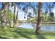 Beautiful waterfront view with a grass area for various activities at 1134 Starfish Ln, Tarpon Springs, FL 34689