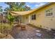Outdoor space features a covered patio, fire pit, and lush landscaping at 3600 46Th N St, St Petersburg, FL 33713