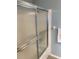 This bathroom features a glass enclosed shower at 6080 80Th N St # 409, St Petersburg, FL 33709