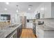 Well-equipped kitchen with granite countertops, stainless steel appliances, white cabinets, and ample counter space for cooking at 9653 Golden Grove St, Seminole, FL 33772