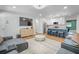 Open living space with a kitchen featuring a large island, modern furnishings, and seamless flow for entertaining and relaxing at 9653 Golden Grove St, Seminole, FL 33772