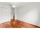 Bright bedroom showing gorgeous floors, closet and access to an ensuite at 10525 Lucaya Dr, Tampa, FL 33647