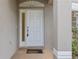 Inviting entrance featuring a classic white door with sidelight window, creating a warm and welcoming atmosphere at 10525 Lucaya Dr, Tampa, FL 33647